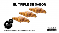 Lote 3 croissants rectos de mantequilla