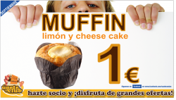 Muffin de limón y cheesecake 1 €