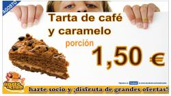 Porción de tarta de café y caramelo por 1,50 €