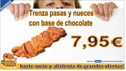 Trenza de pasas y nueces con base de chocolate por 7,95 €