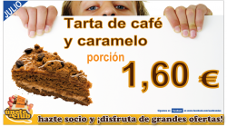 Porción tarta de café y caramelo  por 1,50 €