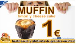 Muffin de limón y cheese cake por 1 €