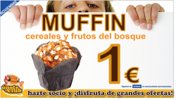 Muffin cereales y frutos del bosque 1 €
