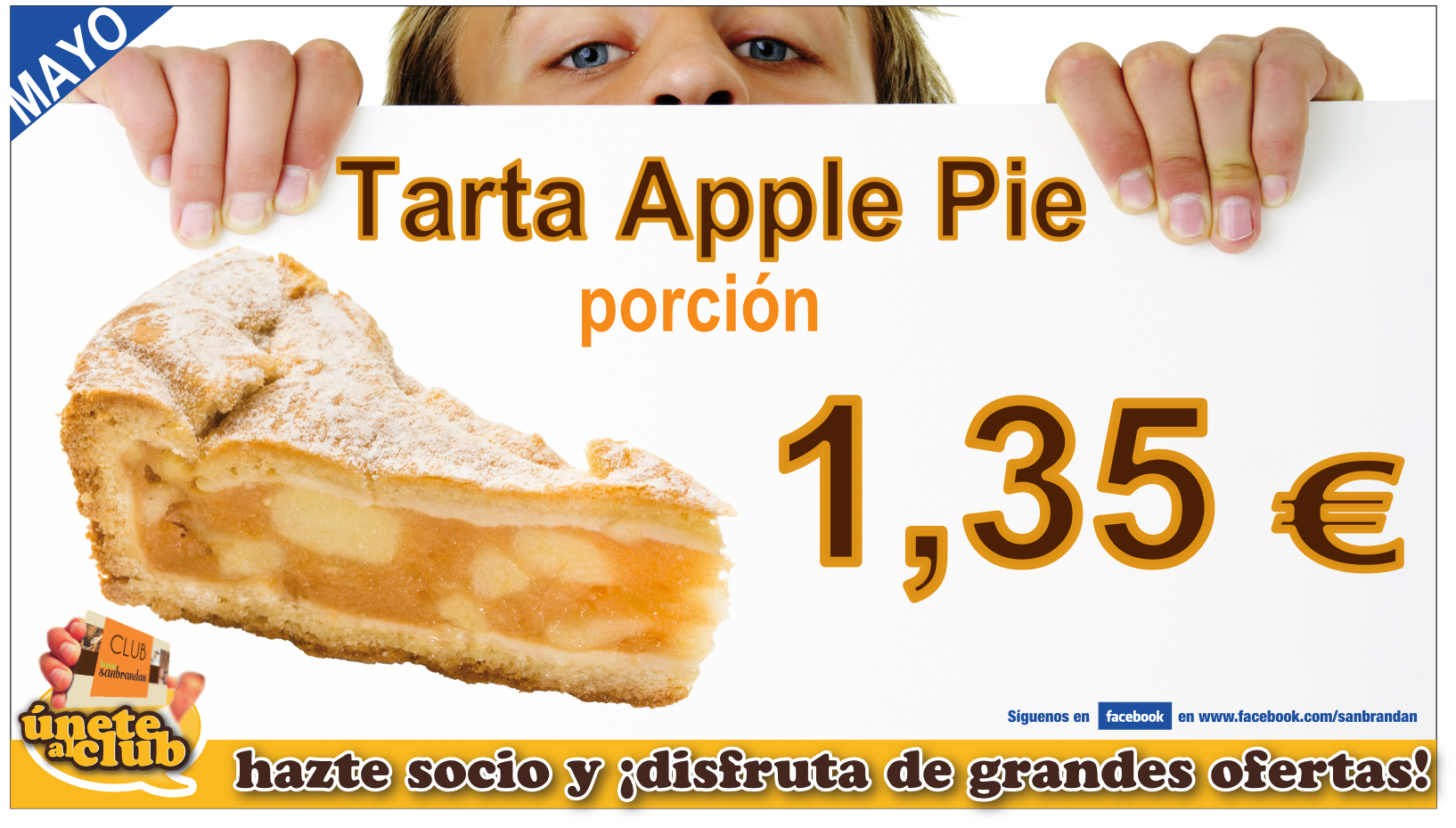 Porción de tarta de manzana apple pie por 1,35 €