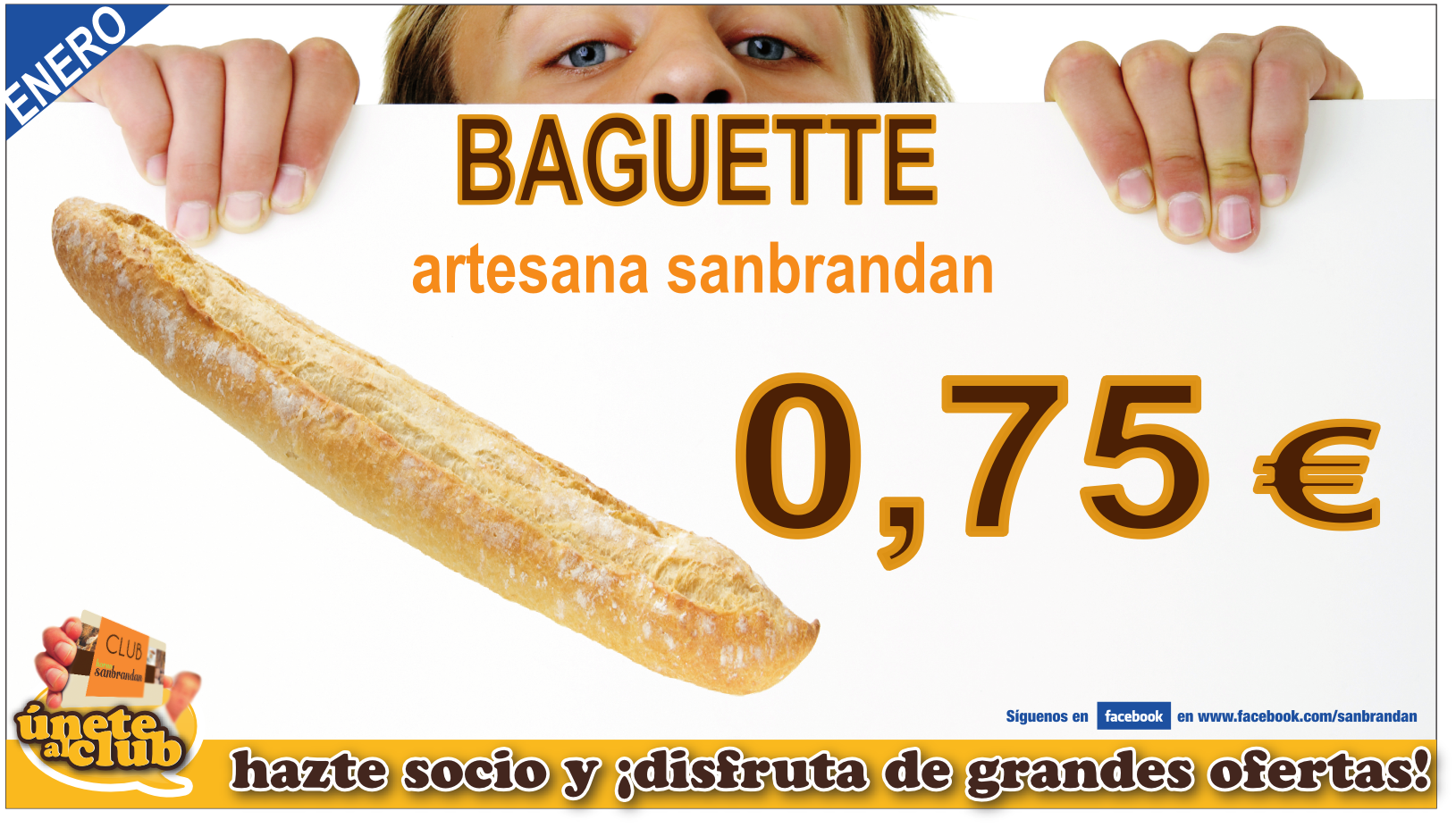 Baguette artesana sanbrandan 0,75 €