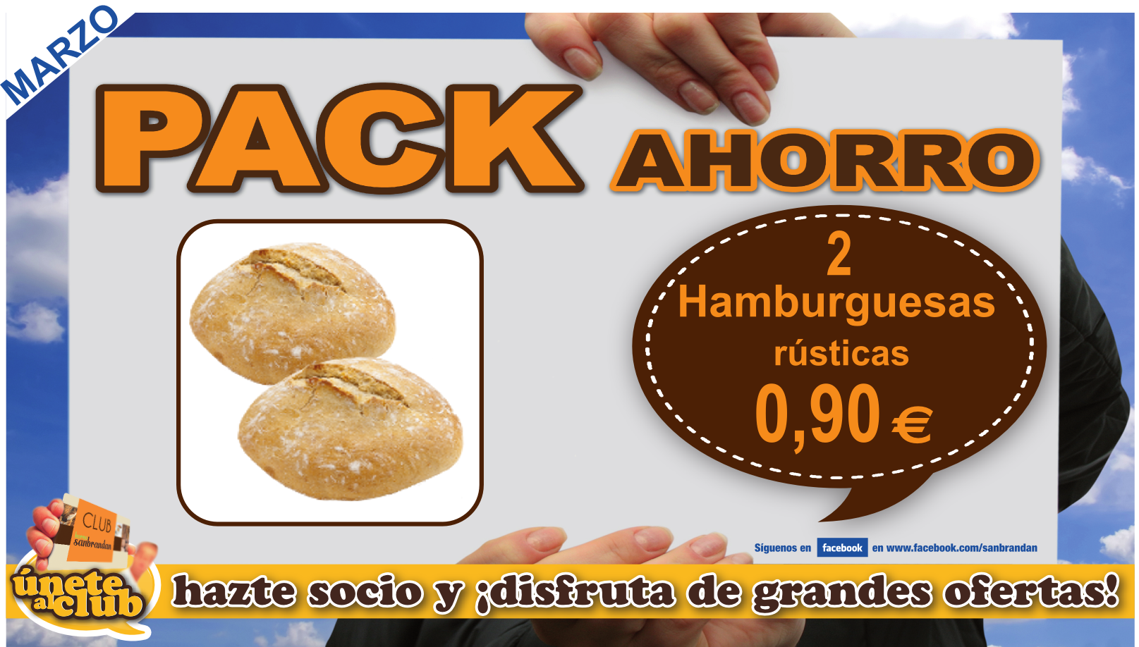 2 panes de hamburguesa rústica por 0,90 €