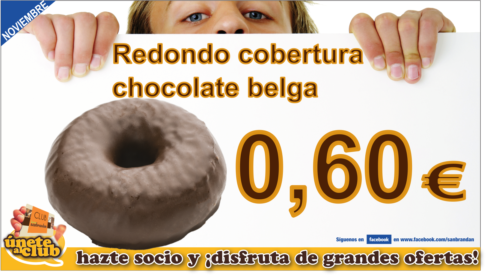 Redondo cobertura de chocolate belga por 0,60 €