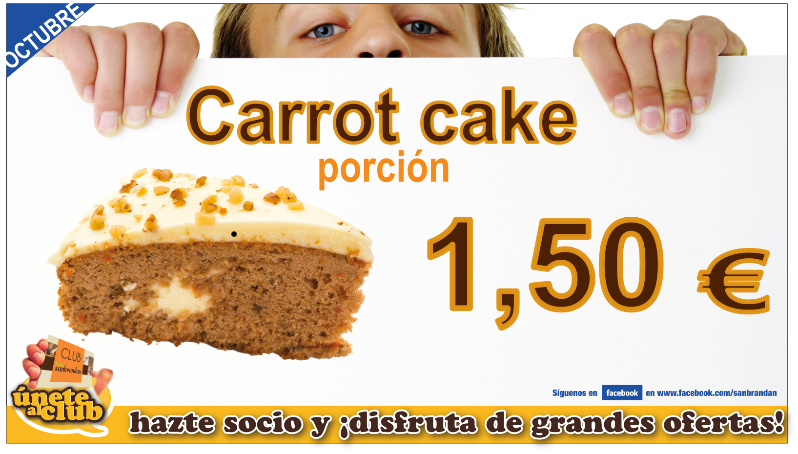 Porción de carrot cake por 1,50 €